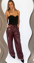 THE BORDEAUX LEATHER PANTS